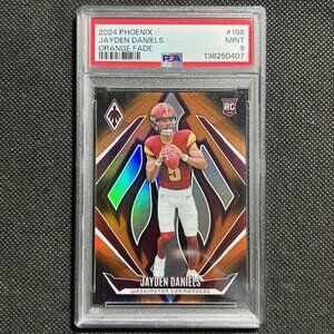 2024 Panini Phoenix Rookies Orange Fade Jayden Daniels PSA 9 MT Rookie RC